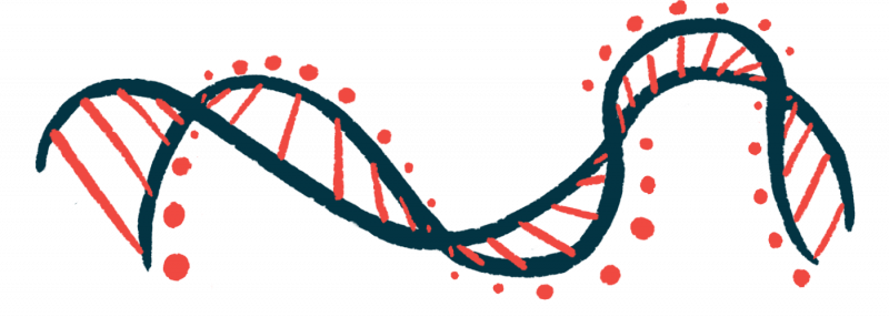 An illustration of a DNA strand highlights its ribbon-like structure.