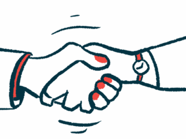 An illustration of two hands in a handshake.