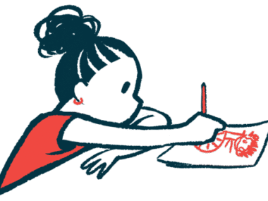 An illustration showing a young girl drawing a picture.