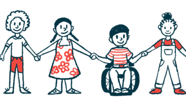 Illustration of children holding hands.