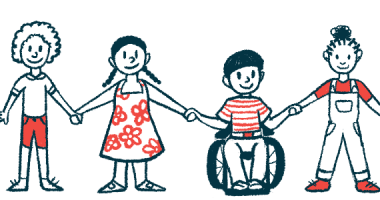 Illustration of children holding hands.