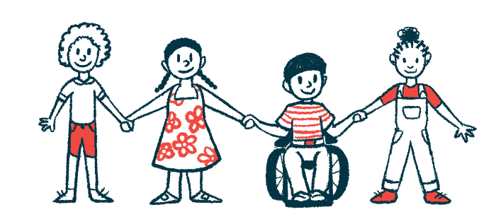 congenital muscular dystrophy | Muscular Dystrophy News | Case Report | illustration of children holding hands