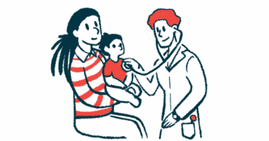 A doctor checks a child with a stethoscope.