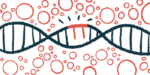 Illustration shows a strand of DNA.