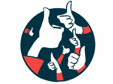 Illustration of hands showing the thumbs-up sign.