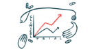 A set of hands, medicine and a stethoscope frame the results of a Clinical Trial graph.