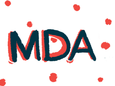 The letters MDA are shown in black, with red shadows, against a backdrop of red polka dots on a white background.