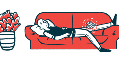 A person with joint pain reclines on a couch.