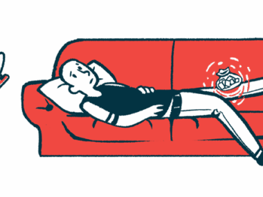 A person with joint pain reclines on a couch.