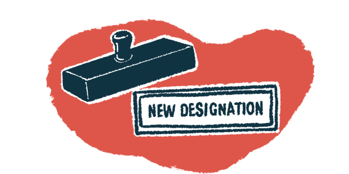 An illustration of a rubber stamp having just stamped the words 