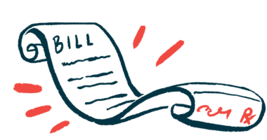 An illustration of an article of legislation with the word 'bill' written atop it.