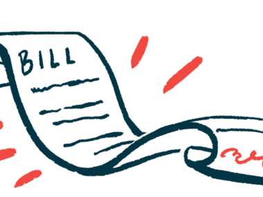 An illustration of an article of legislation with the word 'bill' written atop it.