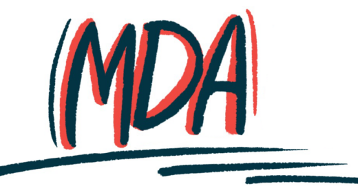 The letters MDA are shown atop a black underline.